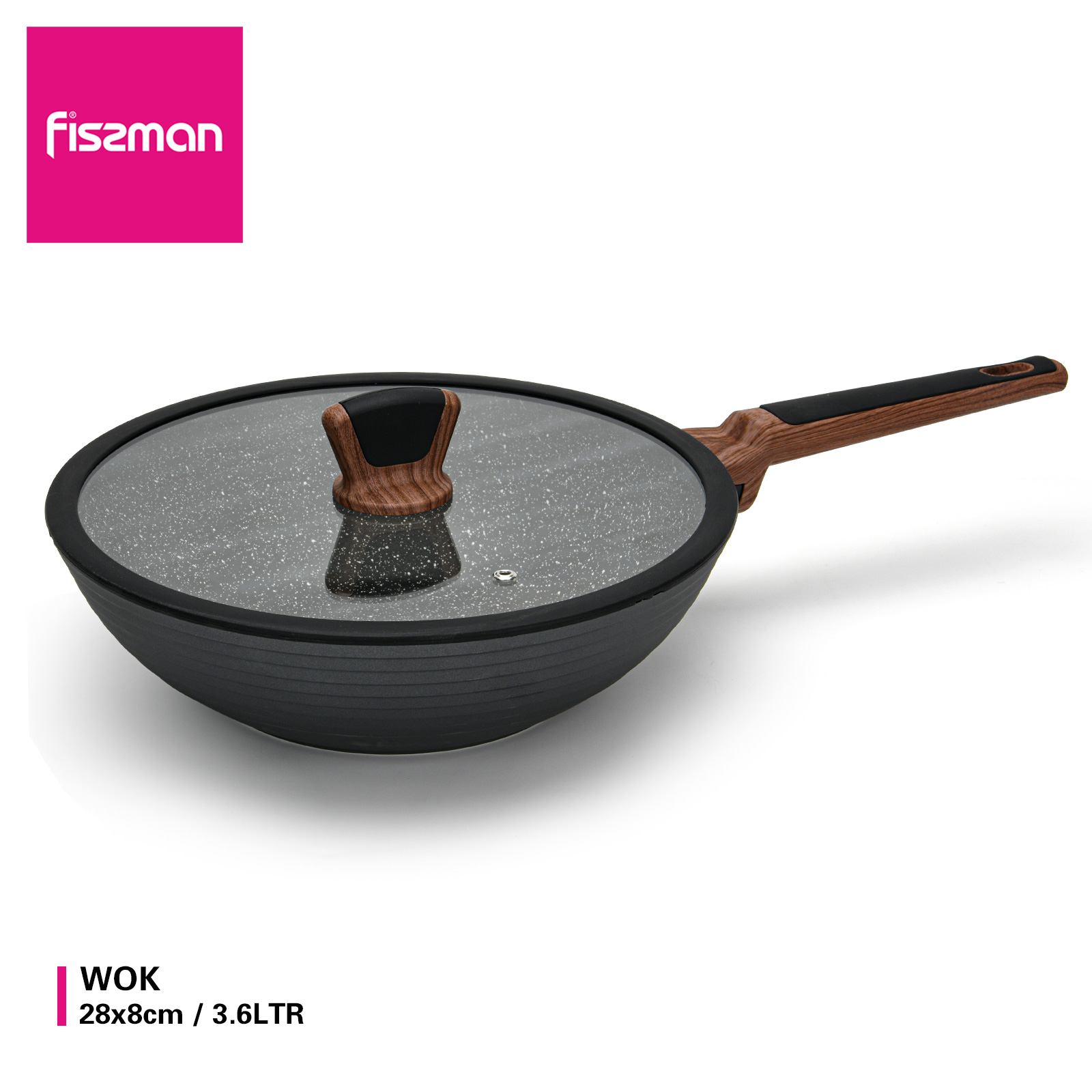 FISSMAN Diamond 28cm Non-stick Coating Cookware Aluminium Kitchen Cooking Wok pan