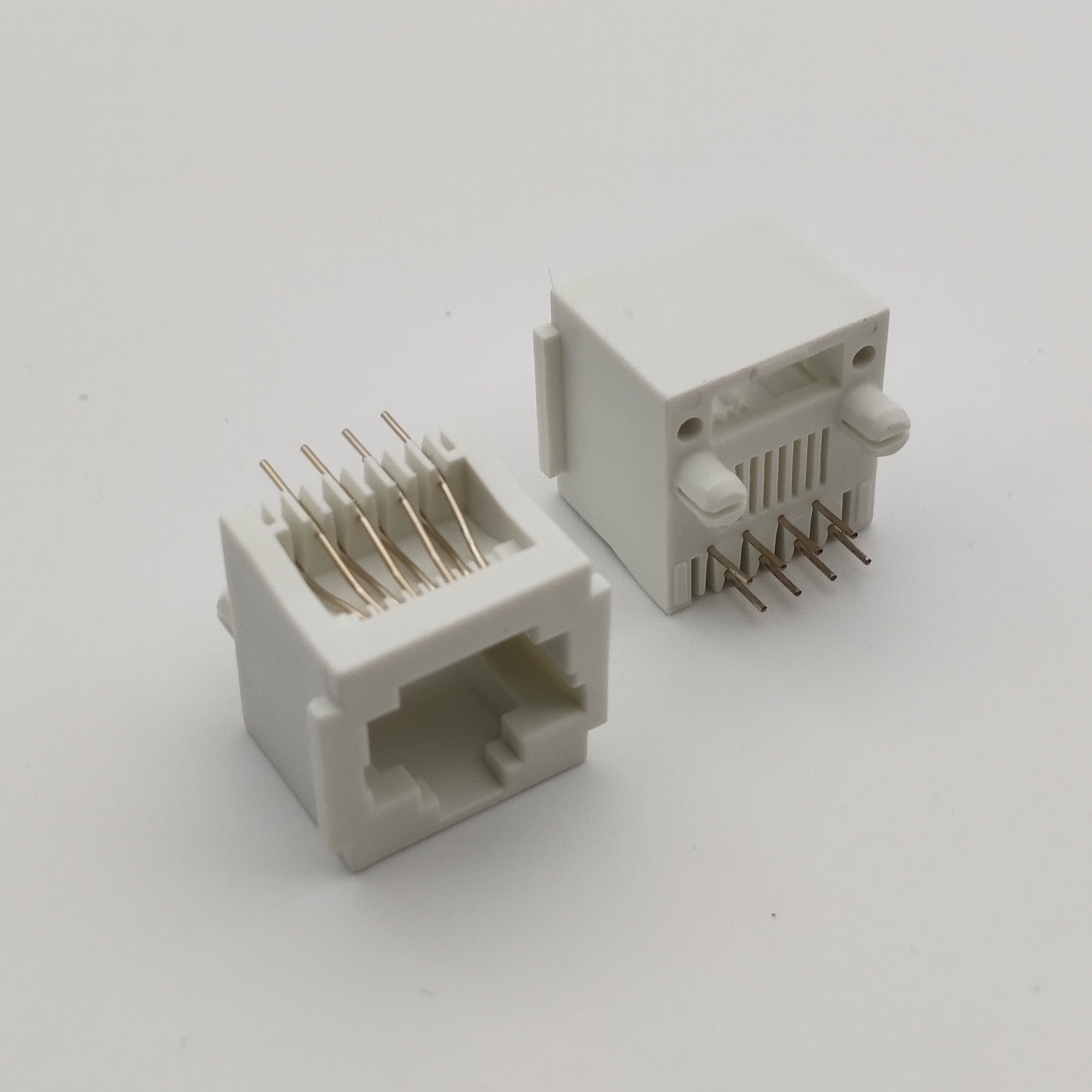 Заводской высококачественный Cat6 RJ45 8P8C позолоченный сетевой гнездовой разъем utp stp со светодиодной лампой для печатной платы