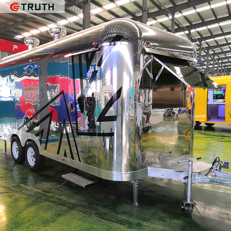 Низкая цена Кастомизация кофе быстрое зеркало Airstream еда грузовики Мобильная еда трейлер для продажи