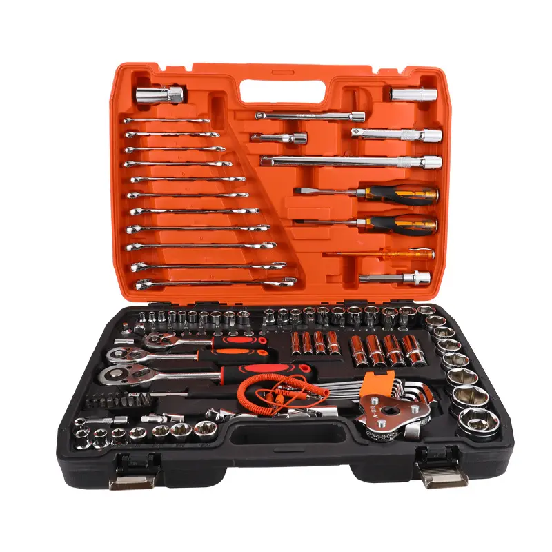 plastic toolbox storage case screwdriver hardware tools 121 Pieces Hand Tools Set Car Auto  repair  socket wrench set