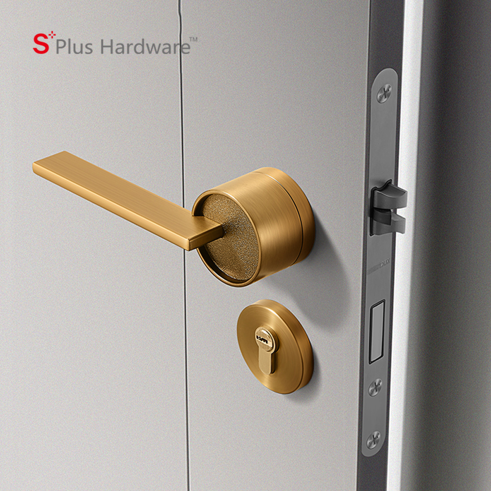Wholesale Set Anti-theft Door Handle Cylinder Lock Body Outside Door Lock Zinc Alloy Modern Bedroom Furniture Set 35-55 Mm XC-50