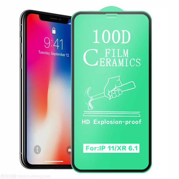 Hot Selling 100D Ceramic Screen Protector Factory wholesale Cell Phone Tempered Glass for Iphone x/12/pro Max