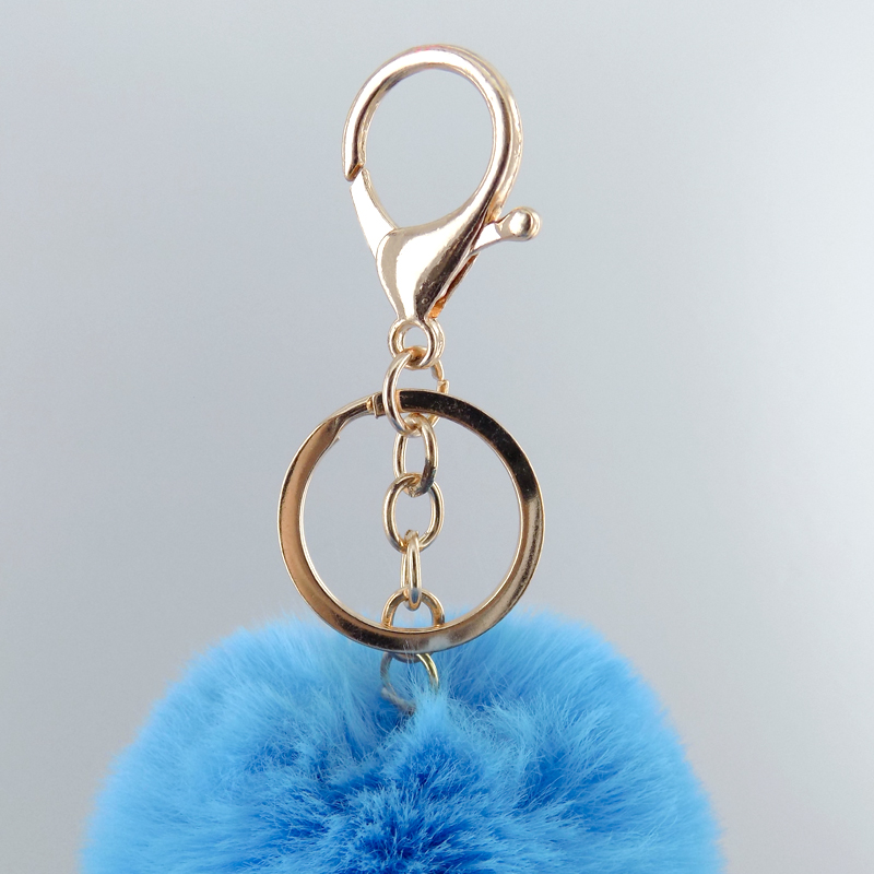 2022 new trend hot sale cute small faux rabbit fur pompom with silver chain or gold chain