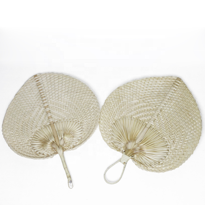Primary color bamboo woven big pu fan, plantain fan, dancing straw woven hand-woven fan
