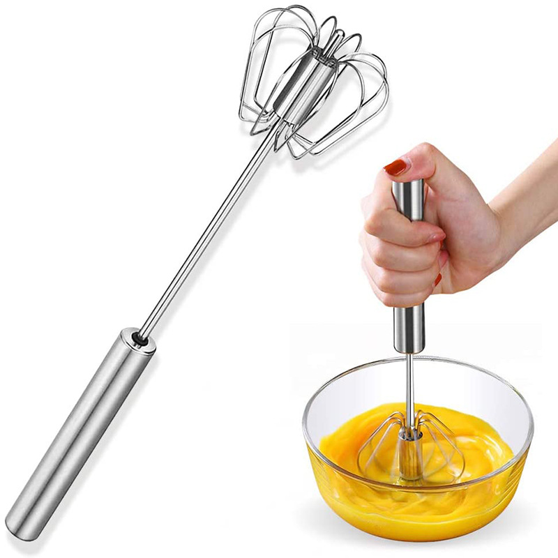 Stainless Steel Semi Automatic Whisk Handheld Egg Beater Whisk Egg Beater Mixer