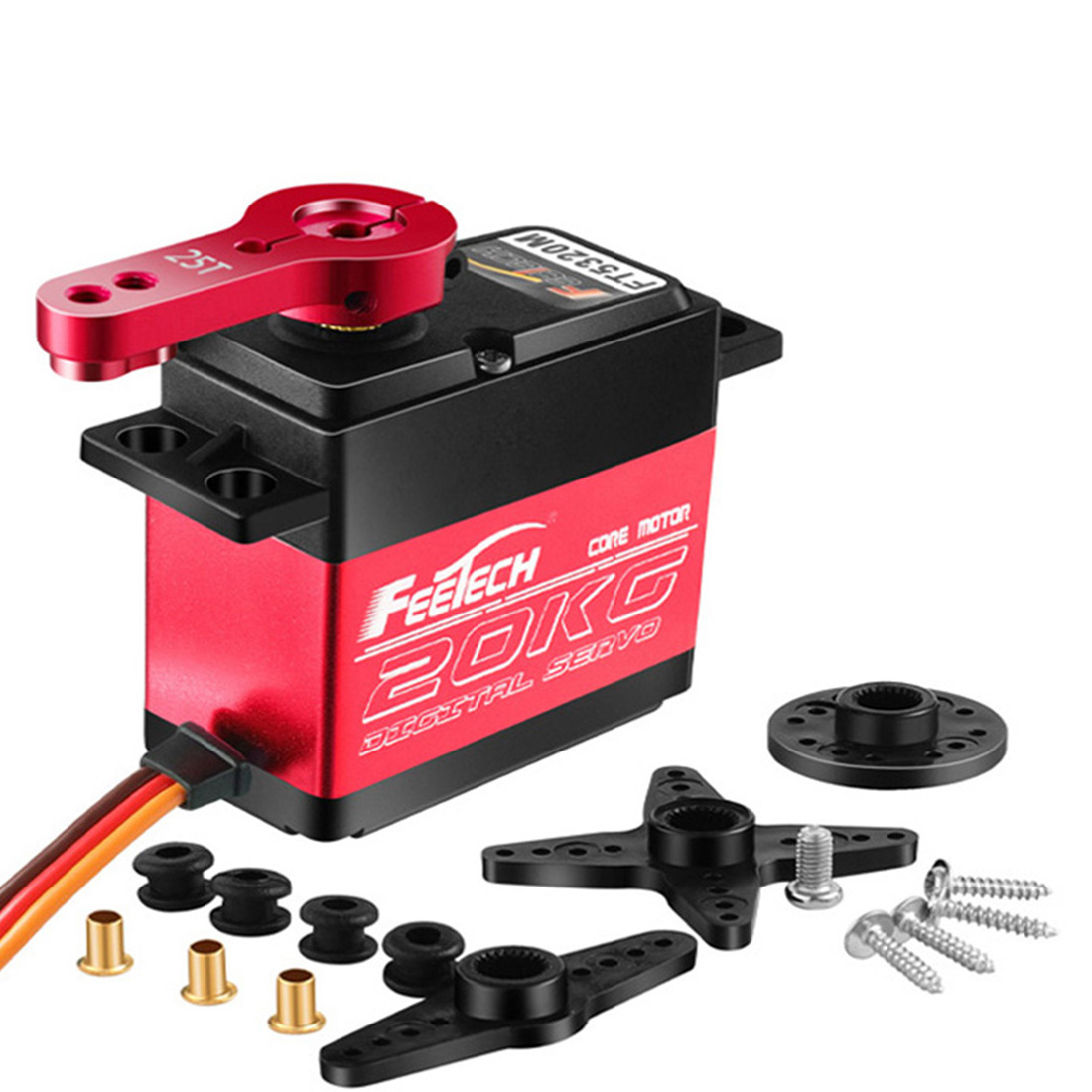 7.4V 20kg 25KG 35kg Aluminum Medium Shell 180 Degree Servo Micro Digital Servo Stabilizer Motors With 25T Arm 1/8 1/10 RC Car
