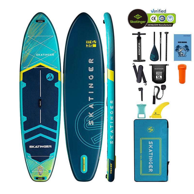 Wholesale Skatinger 11ft Stand-Up Paddle Board For Fishing OEM Inflatable Water Sport Board Accessory Fish Boat Board