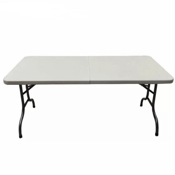 Foldable dining table plastic easy folding dinning camping picnic table Factory Direct Sale Plastic folding table 8ft