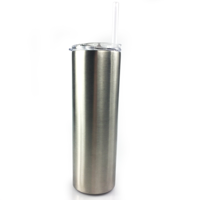 Производство 20 OZ/ 600ML тонкая вакуумная Изолированная бутылка для воды из нержавеющей стали с крышкой и соломинкой тонкий стакан