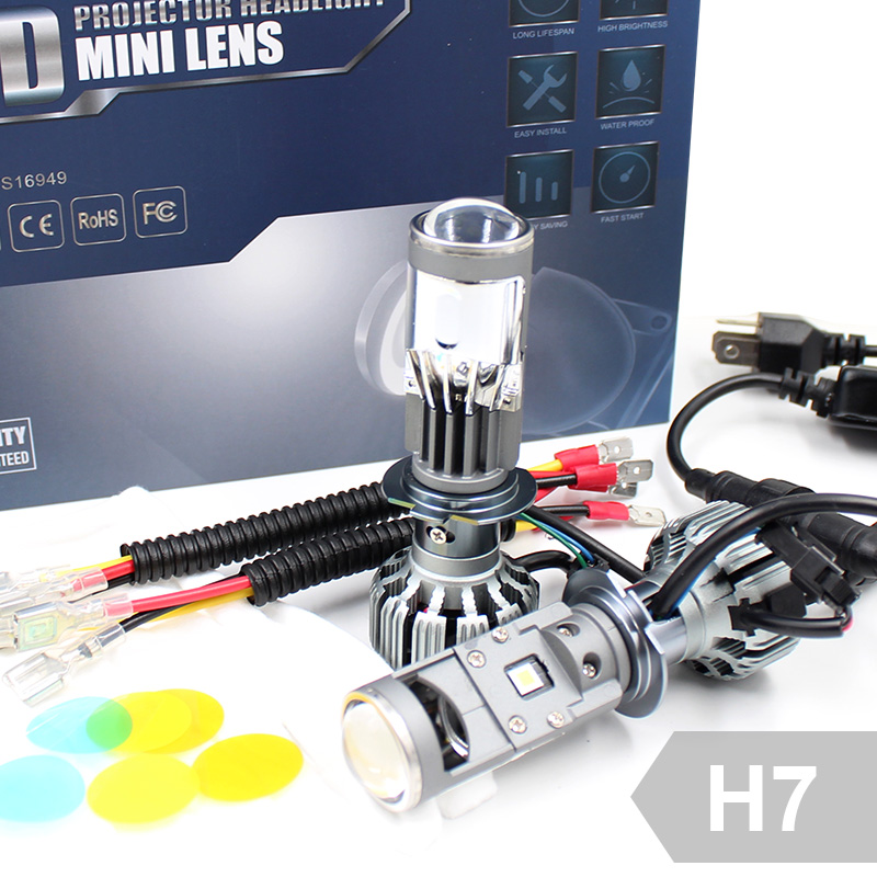 JG 8000lm Mini Projector Lens LED G7 H7/H4 High-Low Beam Motorcycle/car Headlight car lighting bulbs