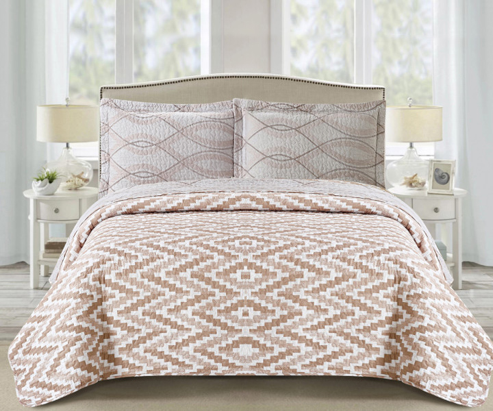 polyester cotton quilted white bedspread
