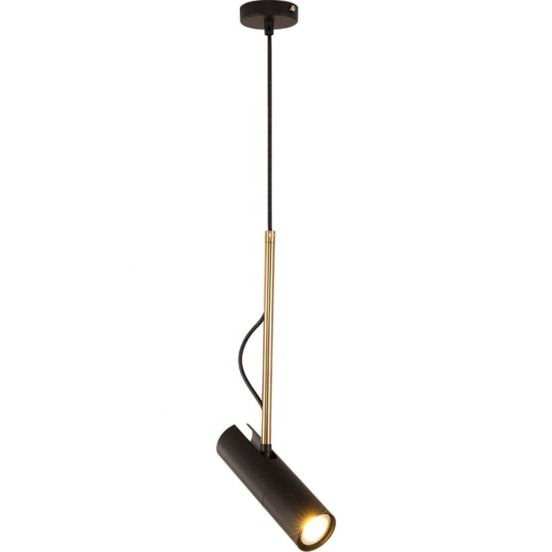 Modern simple adjustable tube chandelier led small reading hanging ceiling lights bedside black pendant lamp