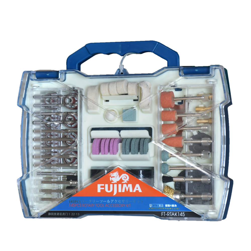FUJIMA 145PCS Rotary Tool Accessory Kit Mini Drill Bit Set Abrasive Tools Grinding Sanding Polishing Cutting Tool Kits