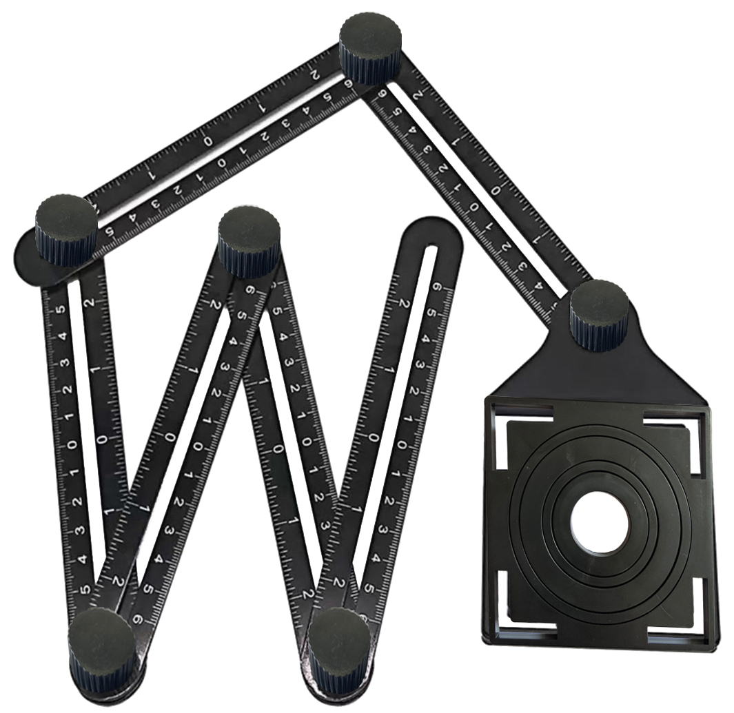 6-Sides Upgrade Multi Angle Ruler/ Aluminum Alloy Angle Measuring Ruler/Universal Opening Locator Measurement Tool