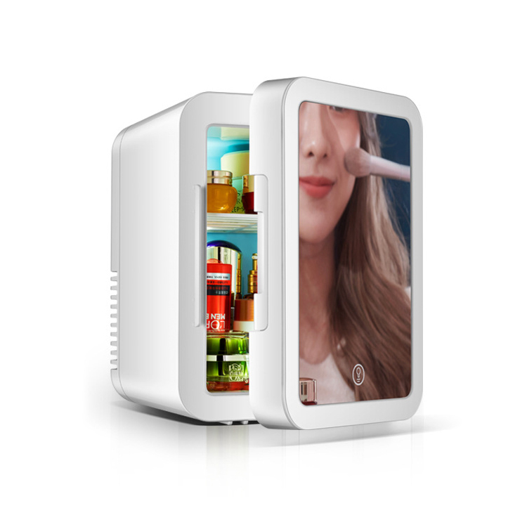 Portable Beauty Refrigerator Electric Cooler and Warmer Mini Skincare Fridge with Mirror