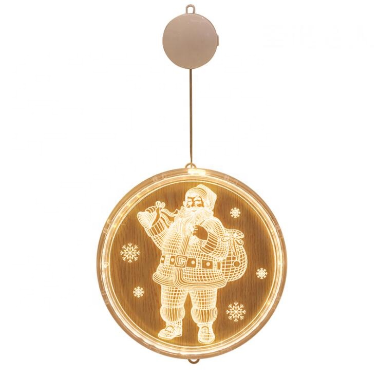 Acrylic Christmas Light Tree Ornament Decoration Holiday Light AAA Battery Types LED 3D Merry Christmas Decor Lighting