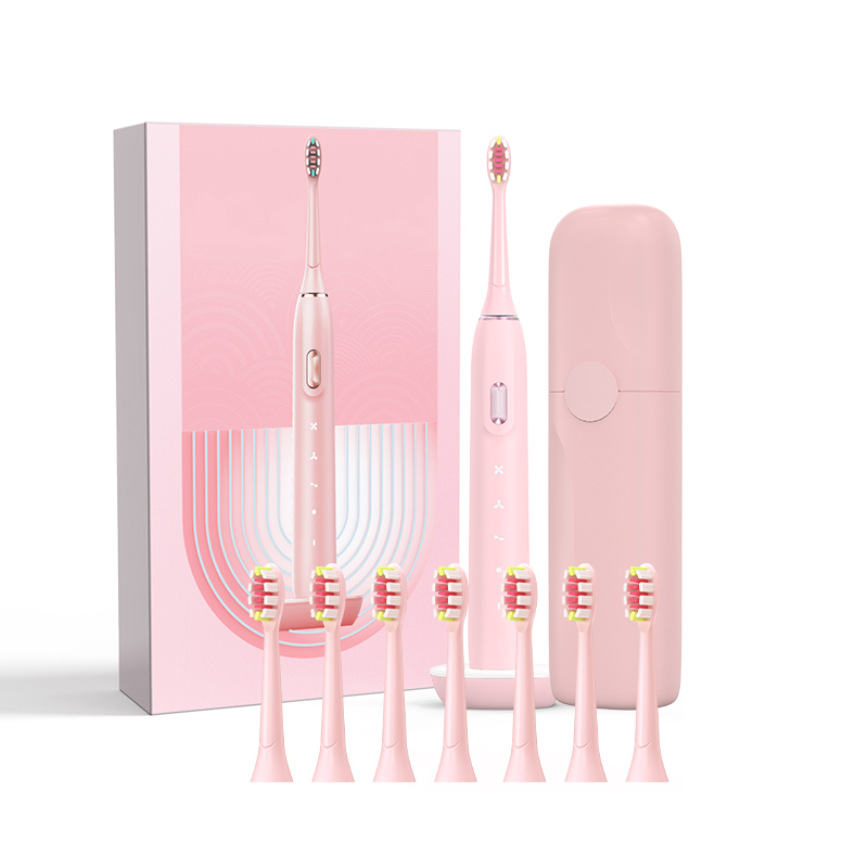 Shenzhen Manufacture Online Customization multi-function pink automatic sonic electric toothbrush 2021