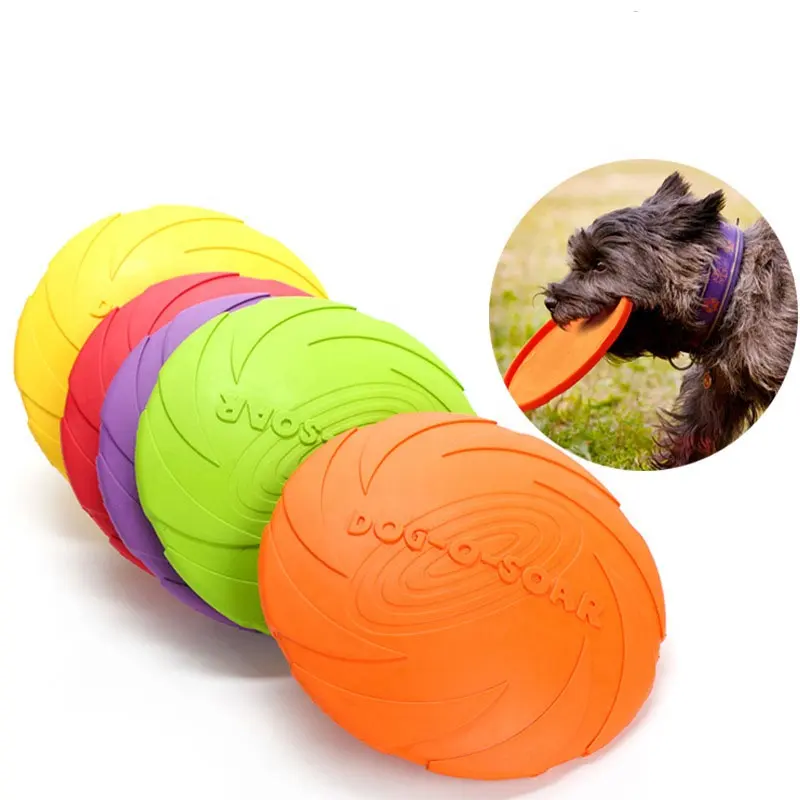 Soft Rubber Flyer Toy Duty Durable Lightweight Interactive Indestructible Cute Dog Toy Dog Flying Discs