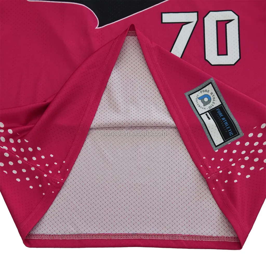 PURE 2020 Breast Cancer Theme Sublimated Team Blank O Neck Men Women Uniform Custom Pink Baseball T Shirt Jersey