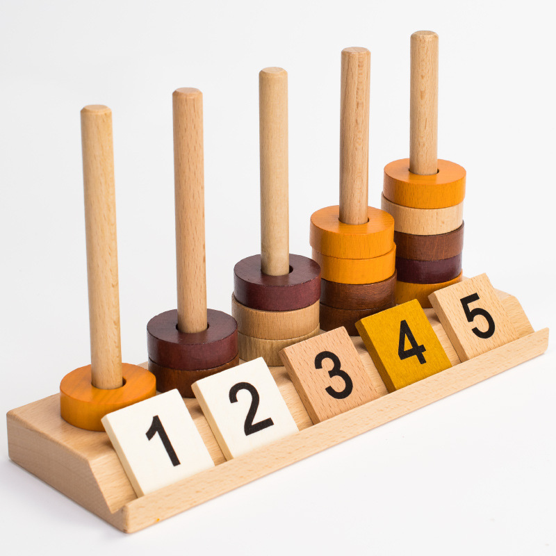Children's early education puzzle wooden mathematics teaching aids arithmetic set of column preschool building blocks