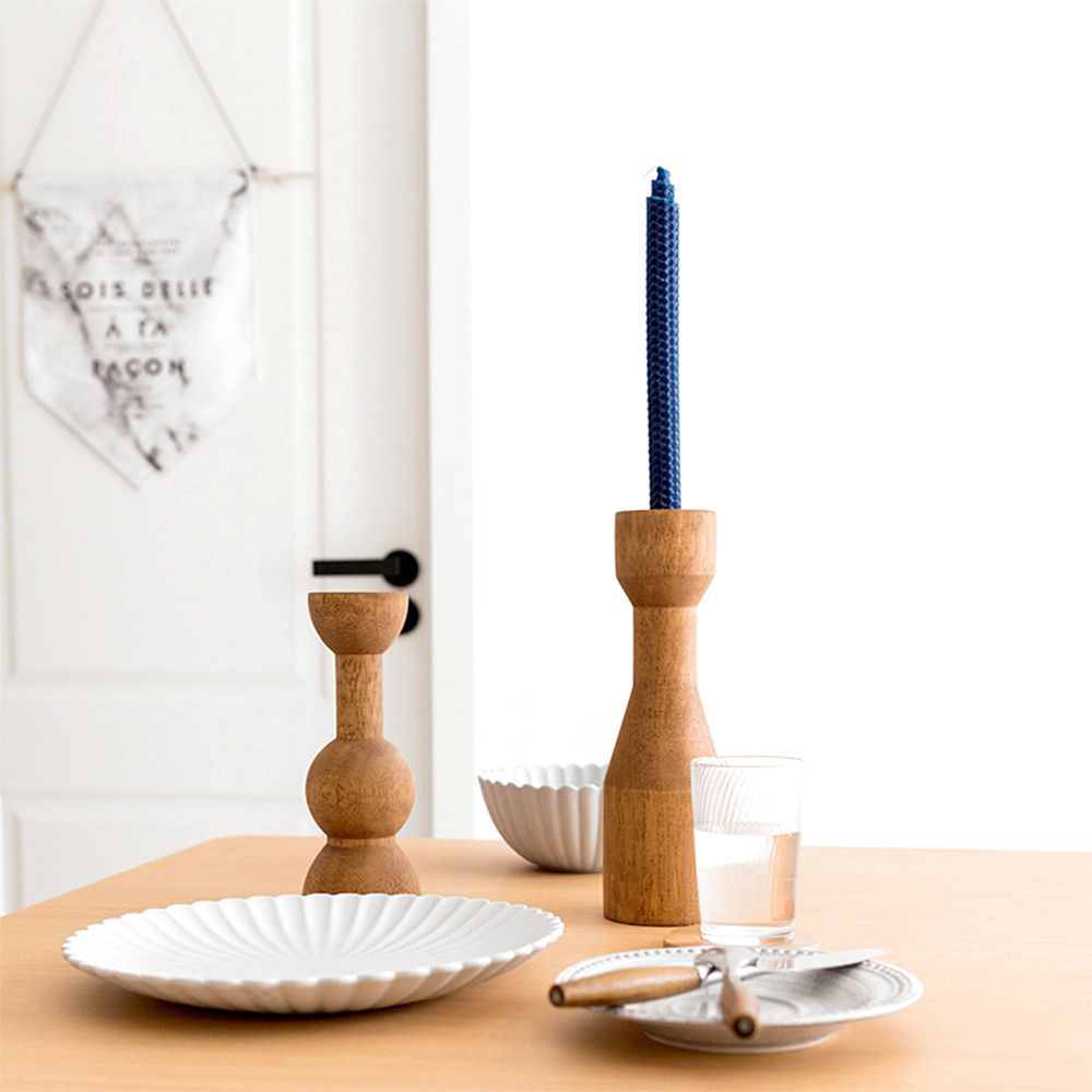 Wood candlestick candlestick decoration window decoration handmade candlestick