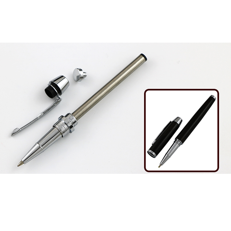 Taiwan Manufacturers Woodturning Chrome Pen Kits Stainless Steel DIY Wood Turning Rollerball Pen Kit for Adult