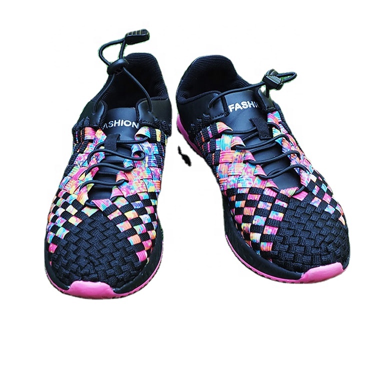 Hot Sales Women Sneakers Handmade Slip On Shoes Stock For Women Woven Shoes