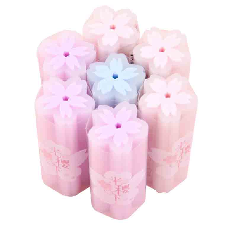 Non dust columnar PVC transparent sakura pencil eraser for student&artist