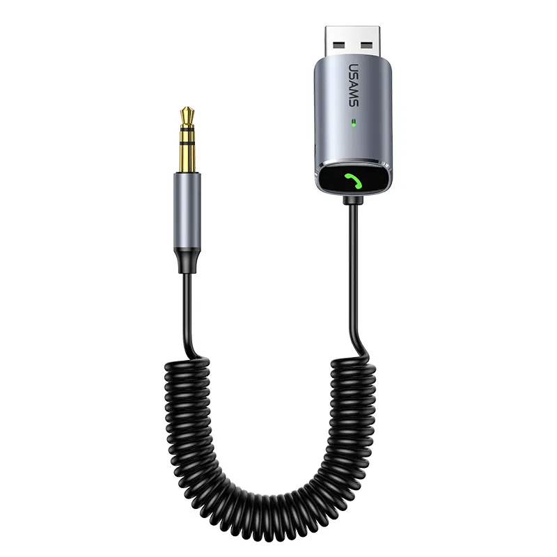 USAMS Popular car accessories electronics 3.5mm port Aluminum Alloy Car Wireless Audio Receiver fm transmitter for car