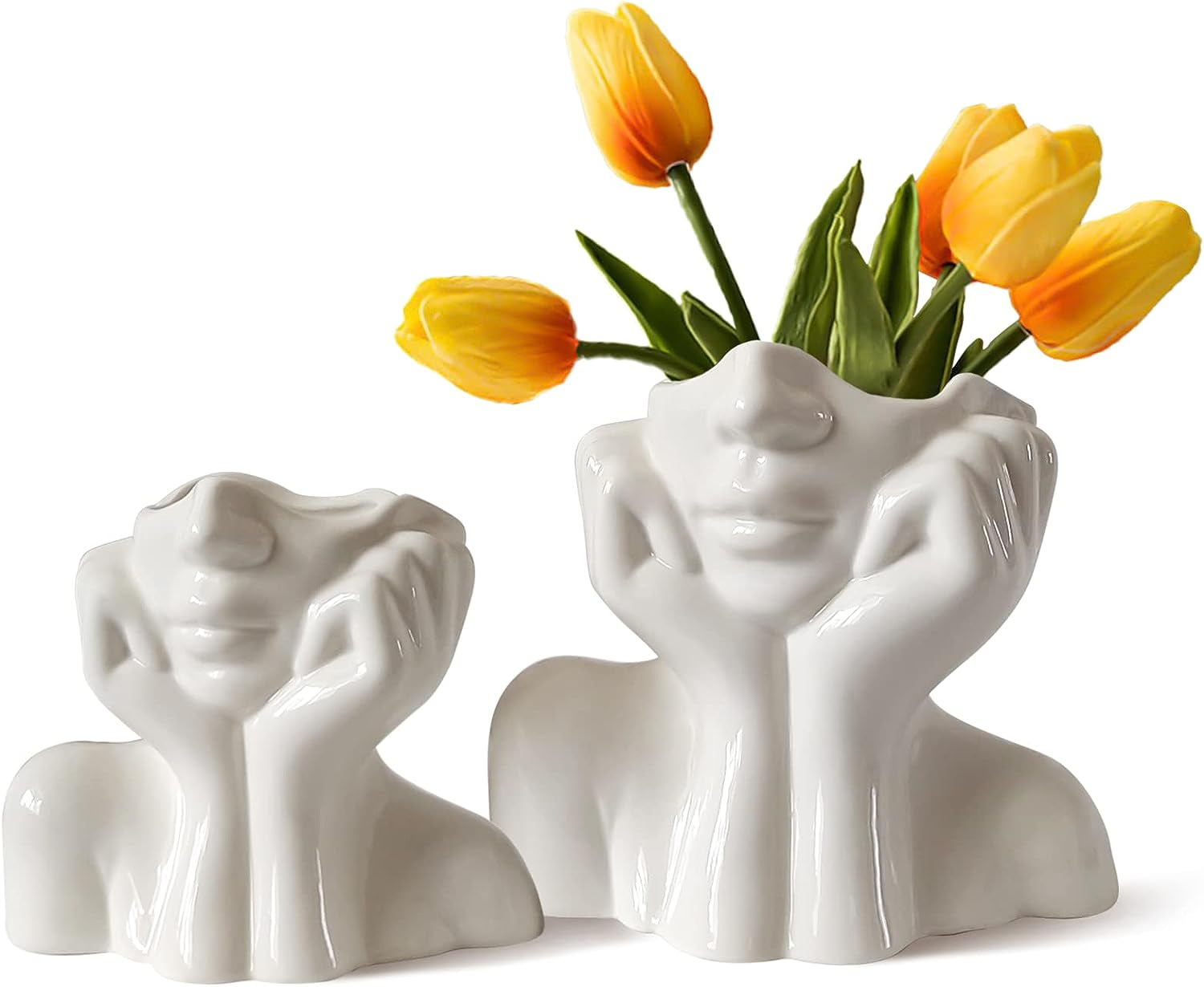 Wholesale Nordic Ceramic Vases Creative Home Decoration Crafts Simulation Human Body Art Dry Flower Vase Ornaments