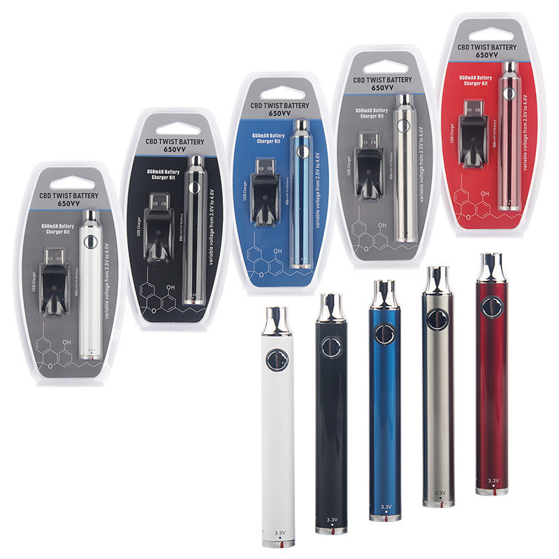 Baish Hot Sale 650mah Adjustable Voltage 510 Thread Battery 510 Vape Pen Battery Vape Battery