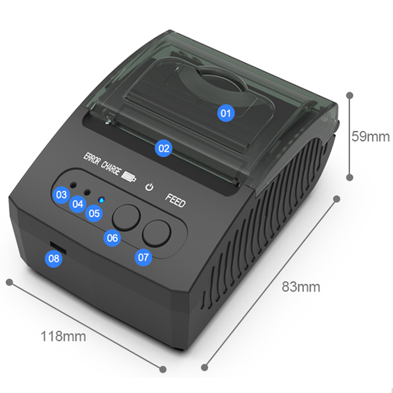 High quality wireless 58mm mini mobile printer receipt thermal portable