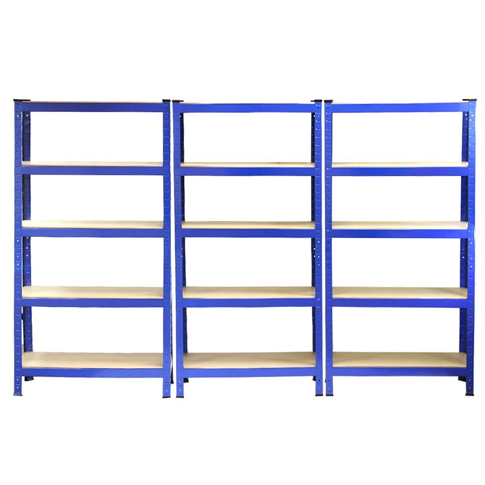 Heavy Duty 5 уровня ограничители Металлический Склад хранения гараж стеллажи