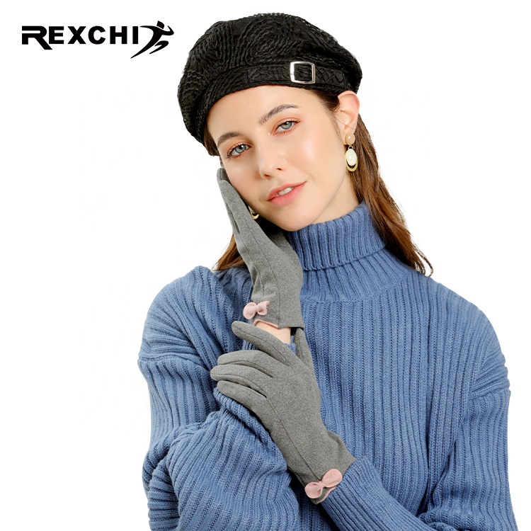 REXCHI DY32 Fashion Men Women Anti Slip Thermal Touchscreen Knit Driving Cycling Work Winter Microfiber Gloves