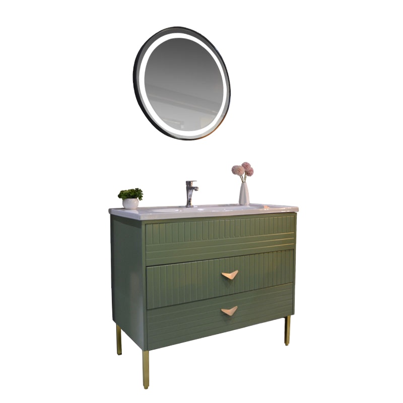 Solid wood floor mounted bathroom vanity for sale
