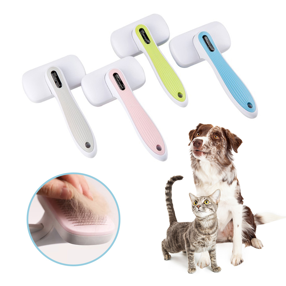 Auto Reduces Shedding Supplies Massage Pin Brush Grooming comb pet hair to shedding bath massage brush Comb