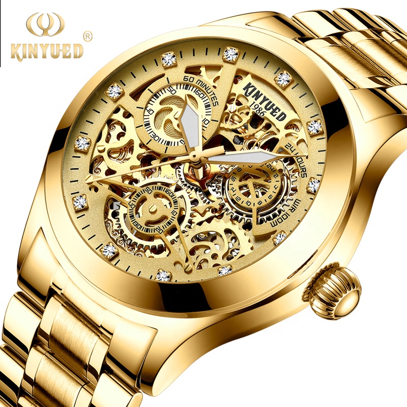 KINYUED водонепроницаемый производитель часы tourbillon движение механические для мужчин