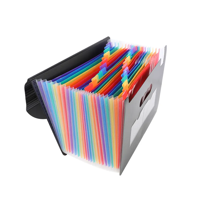 color 24 pockets rainbow index expandable file manager document filling folder school office supplies