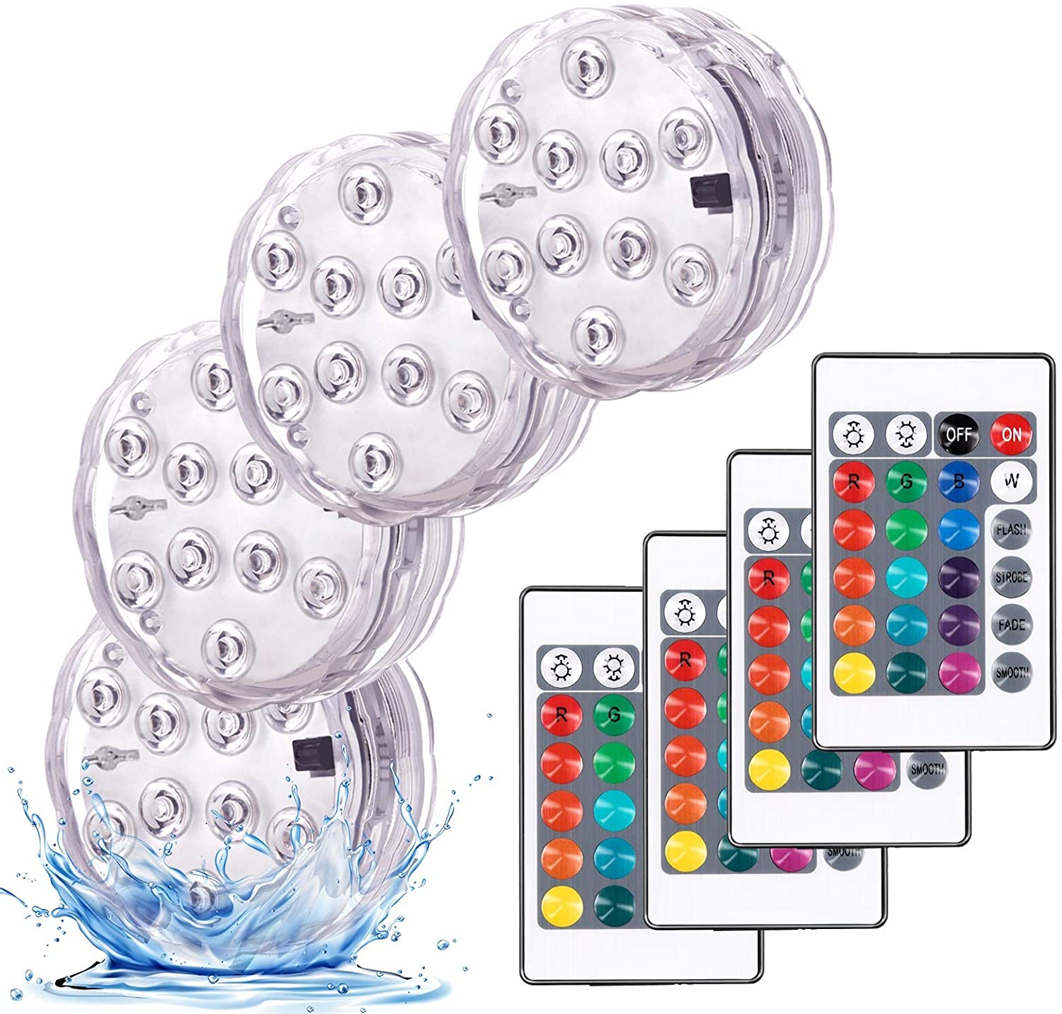 Mini Magnetic Battery RGB IP68 Waterproof Diving Swimming Pool Light Led Underwater Submersible Led Light With Remote Controlled