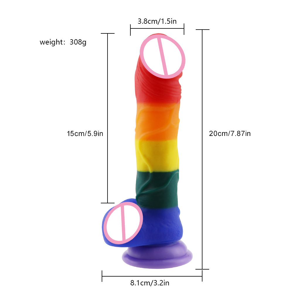 Ninghao silicone realistic big dildo for woman and man no ball strap on rainbow colorful rose gay sex toy