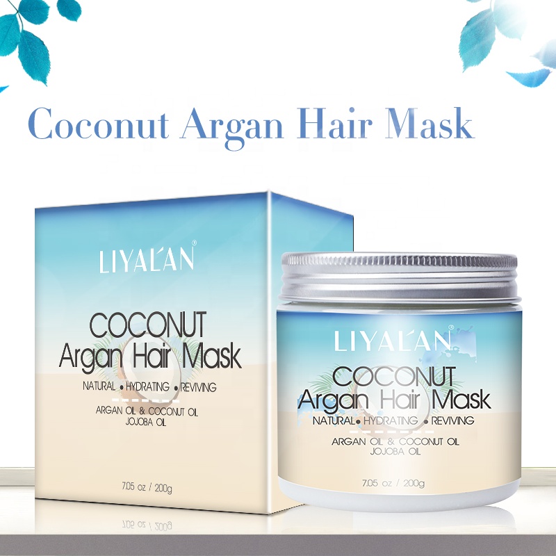 Private label natural organic hydrating conditioner collagen keratin repairing coconut argan oil hair mask