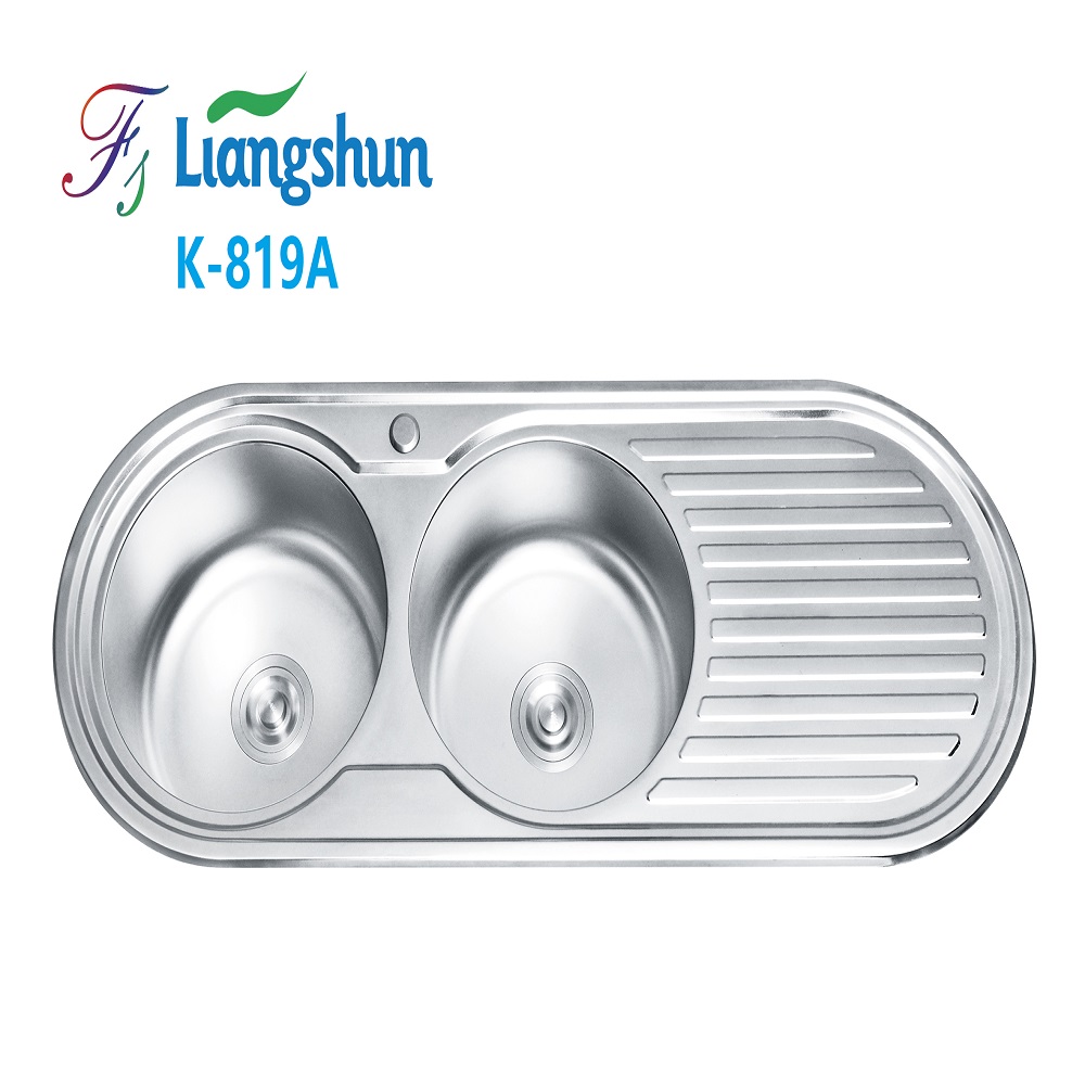 K-819A китайская фабрика из нержавеющей стали 201/304 керамический OEM двойная чаша кухонная раковина дом