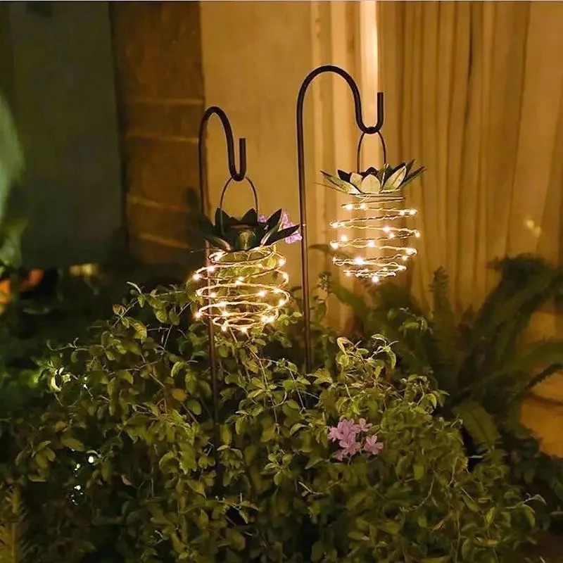 LED Light String Outdoor Waterproof Hanging Pineapple Shape Garden Solar Lamp for Family Yard Wedding Christmas Tree