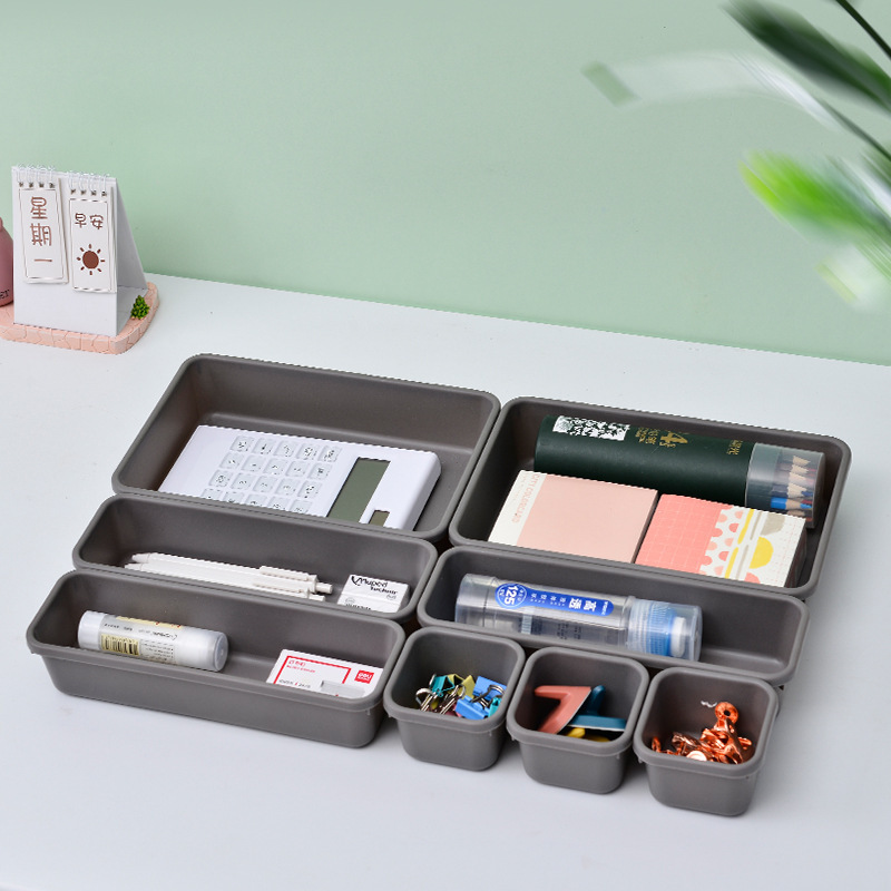 8Pcs/set Acrylic Pp Plastics Drawer Organizer Toys Cosmetics Office Kitchen Closet Jewelry Makeup Desk Storage Boxes Bins