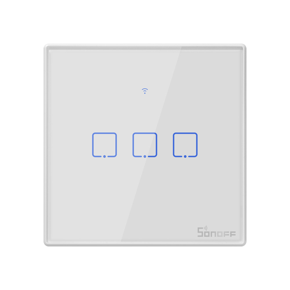 Интеллектуальный выключатель света SONOFF T2EU 3C TX Wi-Fi/RF/APP/голос настенный сенсорный выключатель света 3Gang дистанционное управление таймер умный дом работает с Alexa