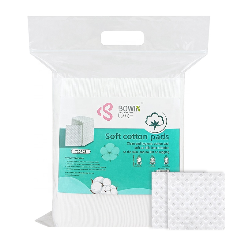 OEM Disposable Cotton Pads For Makeup Remover Square cotton pad