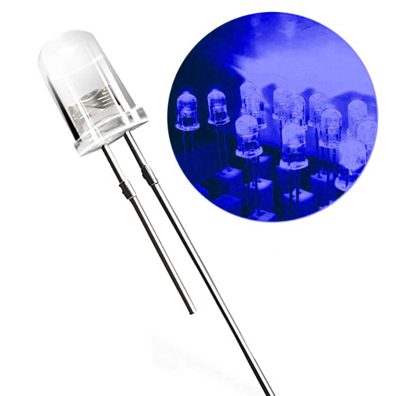 LED Diode Lights Clear Transparent Lens Emitting Lighting Bulb Variety Color White Red Yellow Green Blue Orange UV Pink