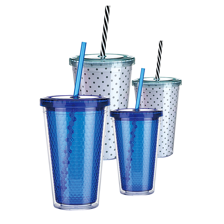 Food grade 2021 straw lid bpa free double walled plastic water bottle