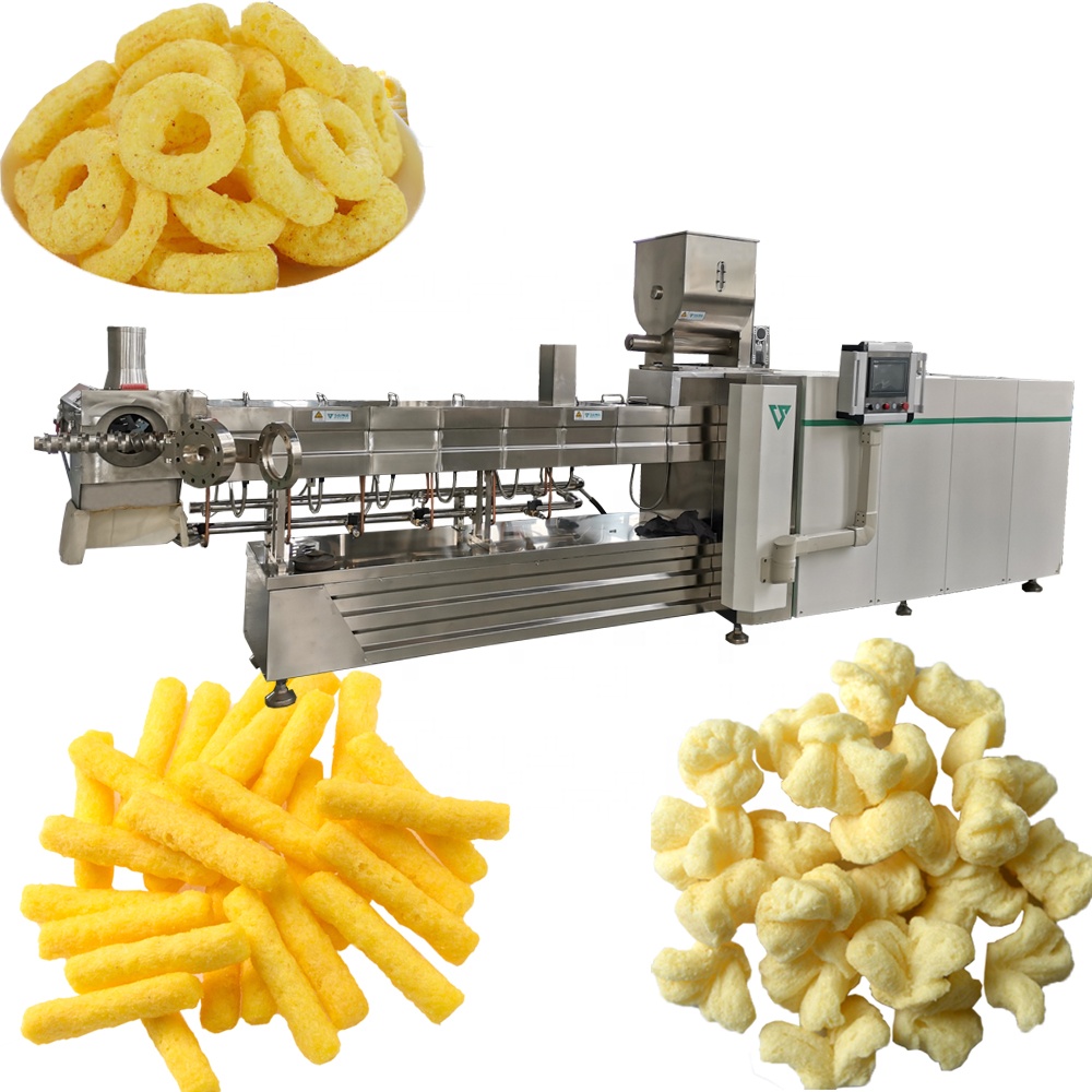 Twin Screw Extrusion Cereal Extrusor de Cereales de Maize Snakcs Machine Equipment