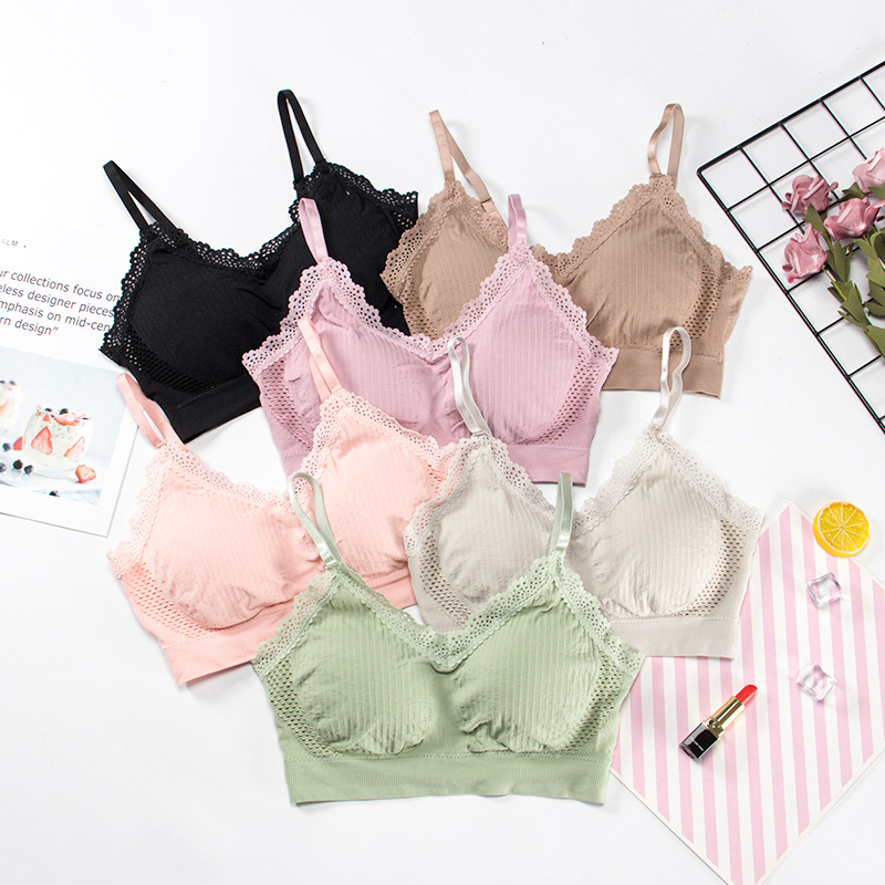 Women Ultra Thin Lace Bralette Crop Top Thread Harness Bralette No Wire Women Seamless Bra